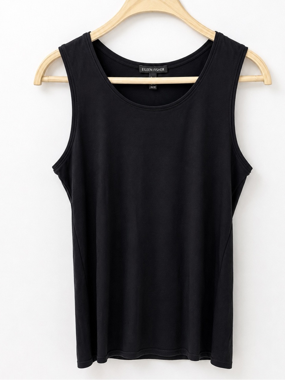 Eileen Fisher Black Silk Sleeveless Tank Top XSP Minimalist Luxury‎
